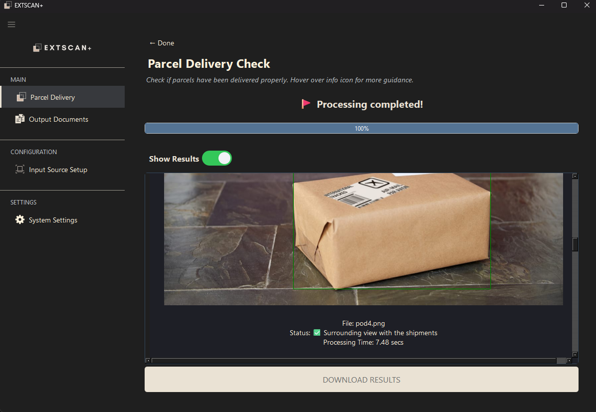 Parcel/Package Delivery Detection System
